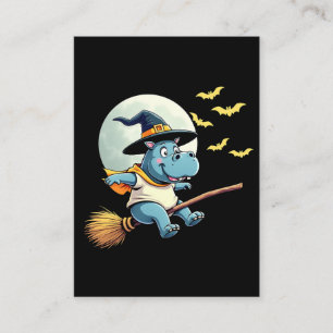 Spooky Pastel Halloween Baby Moo Deng Hippo Enclosure Card