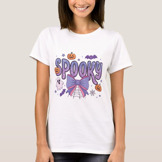 Spooky Pastel Sticker – Girly Ghost T-Shirt (Front)