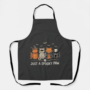 Spooky Paw Halloween Cat Costume Vector Design_1 Apron