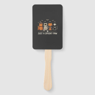 Spooky Paw Halloween Cat Costume Vector Design_1 Hand Fan