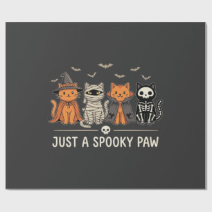 Spooky Paw Halloween Cat Costume Vector Design_1 Wrapping Paper
