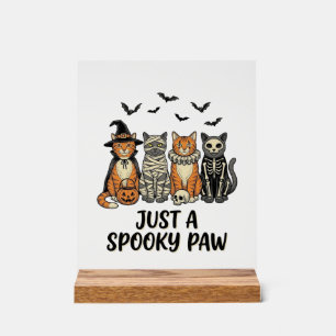 Spooky Paw Halloween Cats Vintage Shirt Design_1 Acrylic Sign