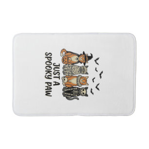 Spooky Paw Halloween Cats Vintage Shirt Design_1 Bath Mat