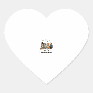 Spooky Paw Halloween Cats Vintage Shirt Design_1 Heart Sticker