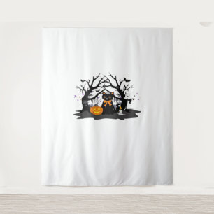 Spooky Paws & Pumpkin Halloween Nights Classic T-S Tapestry