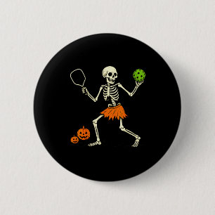 Spooky Pickleball Halloween Skeleton Costume Women 6 Cm Round Badge