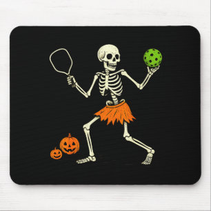 Spooky Pickleball Halloween Skeleton Costume Women Mouse Mat