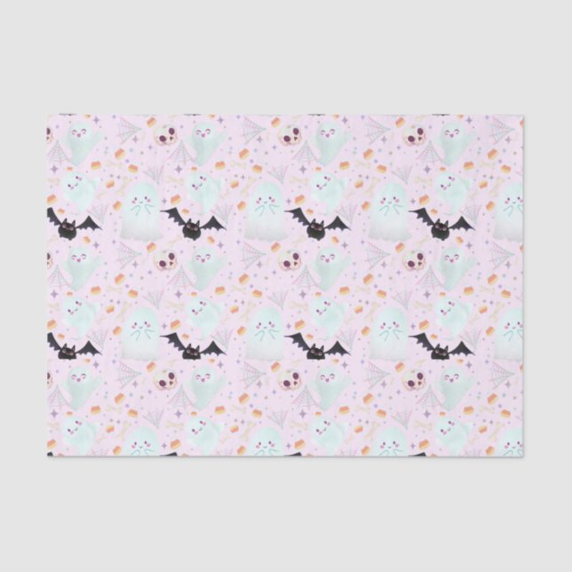 spooky pink halloween tissue paper (Front)