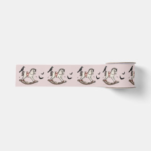Spooky Pink Rocking Horse Grosgrain Ribbon