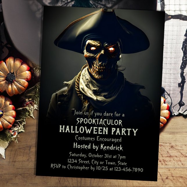 Spooky Pirate Halloween Costume Party Invitation (Creator Uploaded)