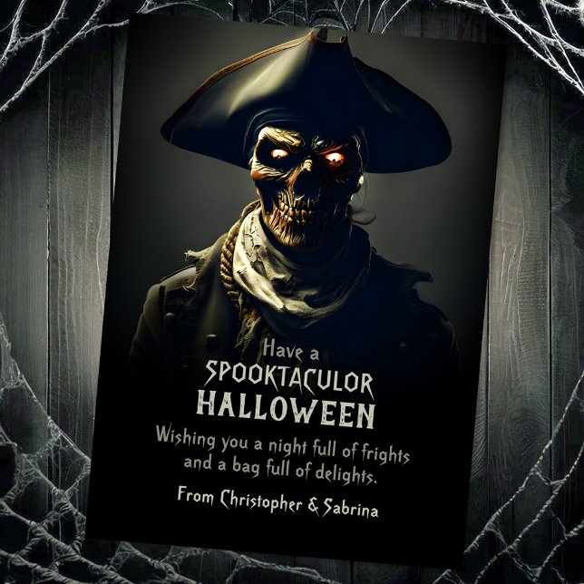 Spooky Pirate Halloween Greeting Holiday Card (Creator Uploaded)