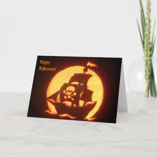 Spooky Pirate Ship Card (Front)