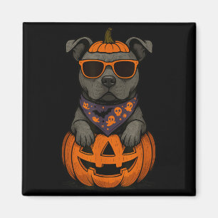 Spooky Pit Bull Pumpkin Halloween Dog Lover Magnet