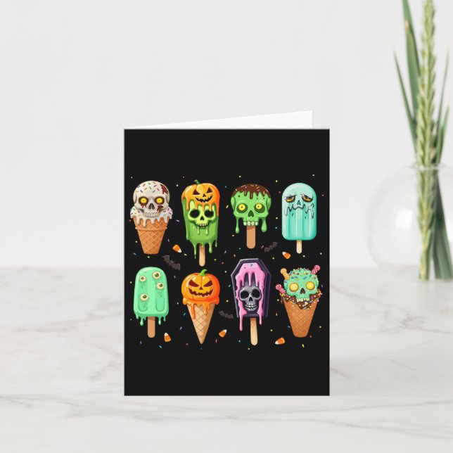 Spooky Popsicle Ice Cream Summer Party Halloween S Card (Front)