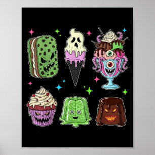 Spooky Popsicle Ice Cream Summer Party Halloween S Poster