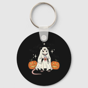 Spooky Possum Ghost Pumpkin Halloween Funny Cute Key Ring