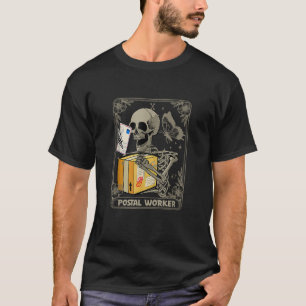 Spooky Postman Mail Carrier Funny Skeleton Postal T-Shirt