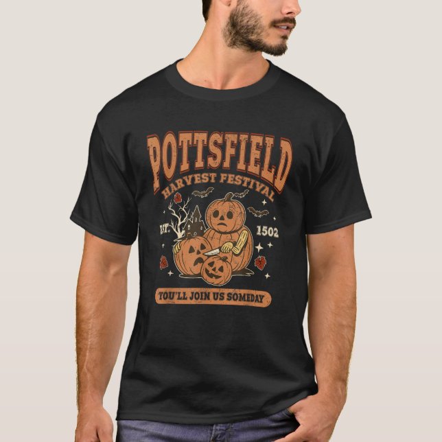 Spooky Pottsfield Harvest Festival Pumpkin Vibes H T-Shirt (Front)