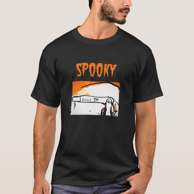 Spooky Pregnancy Halloween. Being Pregnant Is Scar T-Shirt (Front)