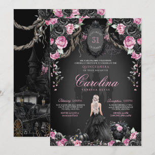 Spooky Princess Gothic Halloween Quinceanera Invitation