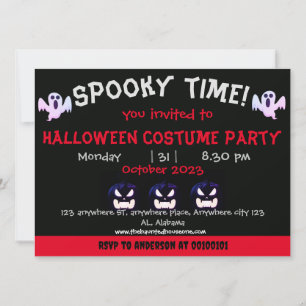Spooky   pumpkin Adult halloween party invitatiton Invitation