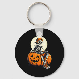 Spooky Pumpkin & Skeleton Gamer Tee _ Boys &am Key Ring