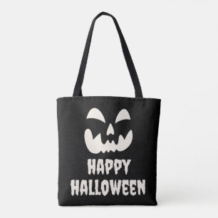 Spooky Pumpkin Face Happy Hallowen Tote Bag