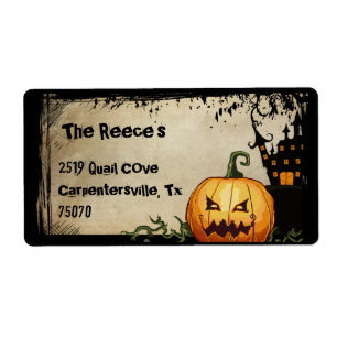 Spooky Pumpkin Halloween Address Labels
