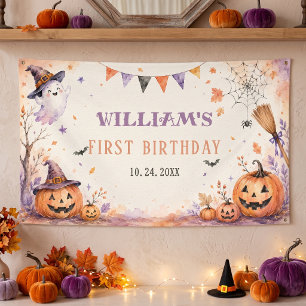 Spooky Pumpkin Halloween Birthday Banner