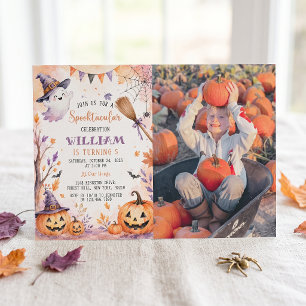 Spooky Pumpkin Halloween Birthday Party Invitation