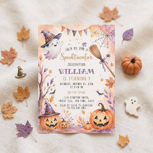 Spooky Pumpkin Halloween Birthday Party Invitation