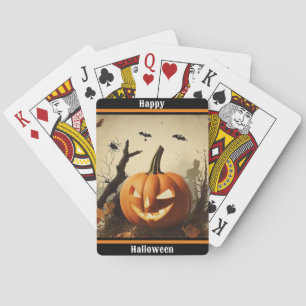 Spooky Pumpkin Halloween Collection Playing Cards