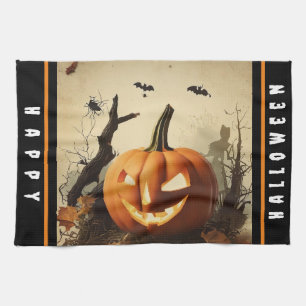 Spooky Pumpkin Halloween Collection Tea Towel
