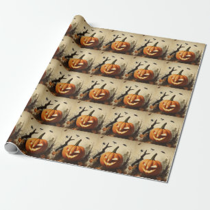 Spooky Pumpkin Halloween Collection Wrapping Paper