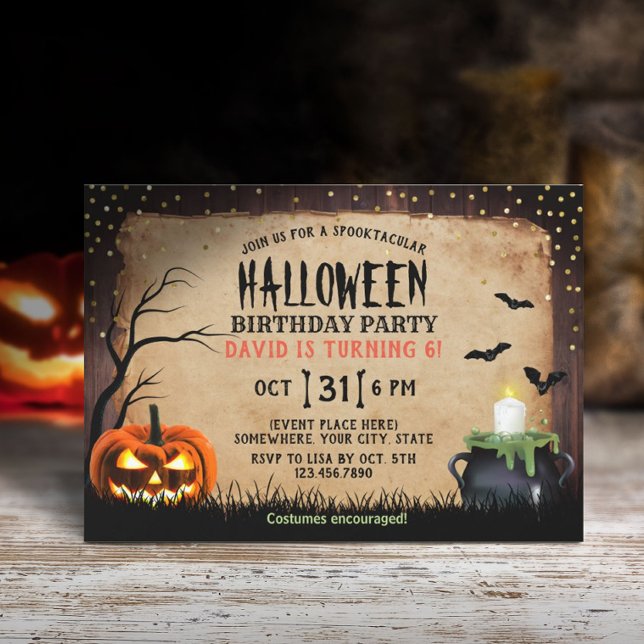 Spooky Pumpkin Halloween Costume Birthday Party Invitation (Creator Uploaded)