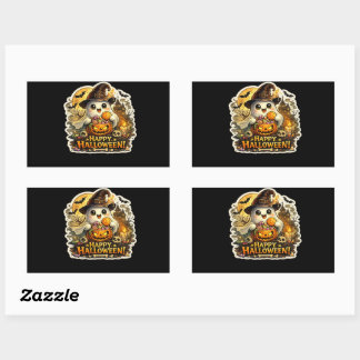 🎃 Spooky Pumpkin Halloween Rectangular Sticker