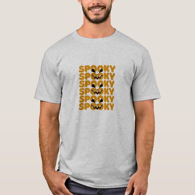 Spooky Pumpkin Halloween T-Shirt | Cute Fall Typog (Front)