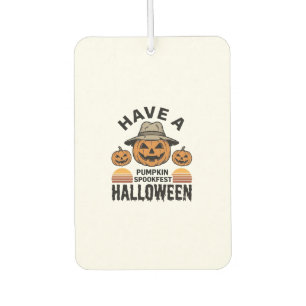 Spooky Pumpkin Halloween Vintage Engraving Shirt D Car Air Freshener