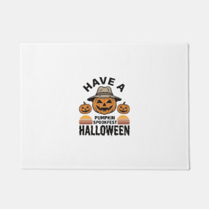 Spooky Pumpkin Halloween Vintage Engraving Shirt D Doormat