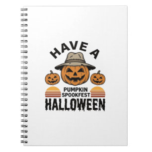 Spooky Pumpkin Halloween Vintage Engraving Shirt D Notebook