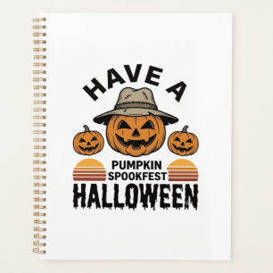 Spooky Pumpkin Halloween Vintage Engraving Shirt D Planner
