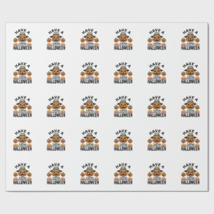 Spooky Pumpkin Halloween Vintage Engraving Shirt D Wrapping Paper