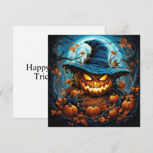 Spooky Pumpkin Happy Halloween Art Card