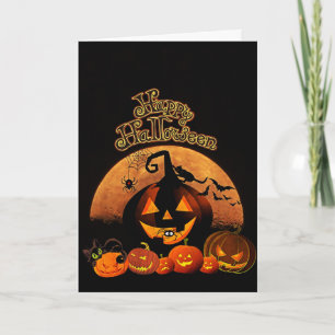 Spooky Pumpkin Happy Halloween Card