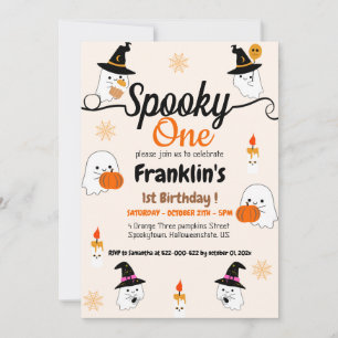 Spooky pumpkin kids halloween birthday party  invitation