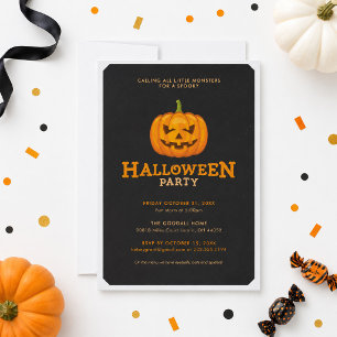 Spooky Pumpkin Kid's Halloween Party Invitation