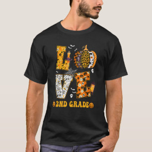 Spooky Pumpkin Love Halloween 2nd Grade Teacher St T-Shirt
