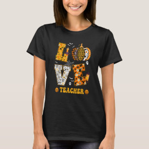 Spooky Pumpkin Love Halloween Teacher Teacher Stud T-Shirt