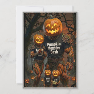 Spooky Pumpkin Monster Bash Family HalloInvitation Invitation