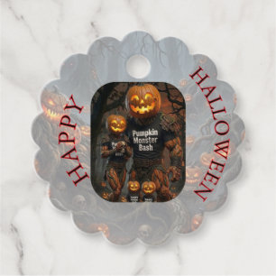 Spooky Pumpkin Monster Bash Halloween Thank You Fa Favour Tags